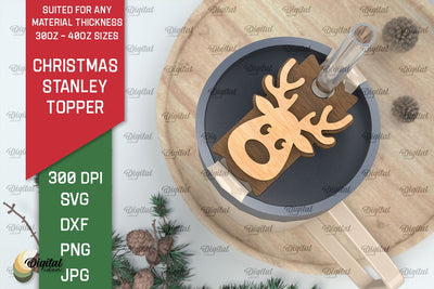 Christmas Stanley Topper Laser Cut. Xmas tumbler decor SVG SVG Evgenyia Guschina 