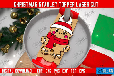 Christmas Stanley Topper | Stanley Cup Gift Tag | Tumbler Tag | Stanley Cup Accessories | CNC File SVG Fly Design 