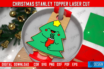 Christmas Stanley Topper | Stanley Cup Gift Tag | Tumbler Tag | Stanley Cup Accessories | CNC File SVG Fly Design 