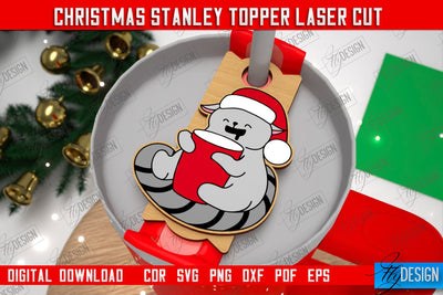Christmas Stanley Topper | Stanley Cup Gift Tag | Tumbler Tag | Stanley Cup Accessories | CNC File SVG Fly Design 