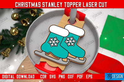 Christmas Stanley Topper | Stanley Cup Gift Tag | Tumbler Tag | Stanley Cup Accessories | CNC File SVG Fly Design 