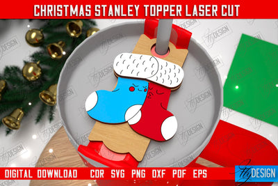 Christmas Stanley Topper | Stanley Cup Gift Tag | Tumbler Tag | Stanley Cup Accessories | CNC File SVG Fly Design 
