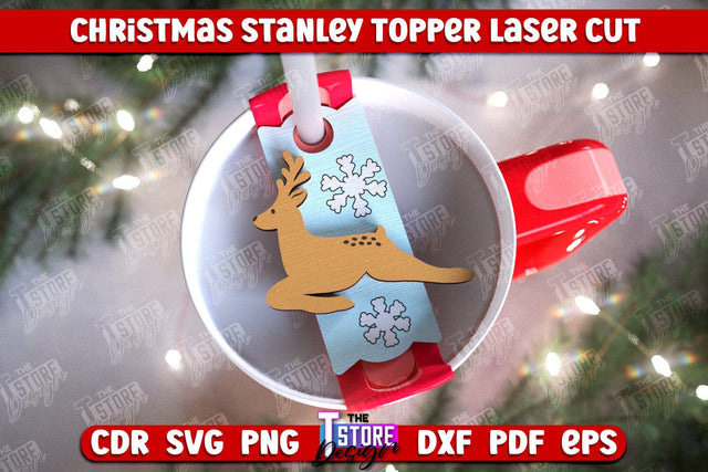 Christmas Stanley Topper | Stanley Cup Gift Tag | Tumbler Tag | Stanley Cup Accessories | CNC File SVG The T Store Design 