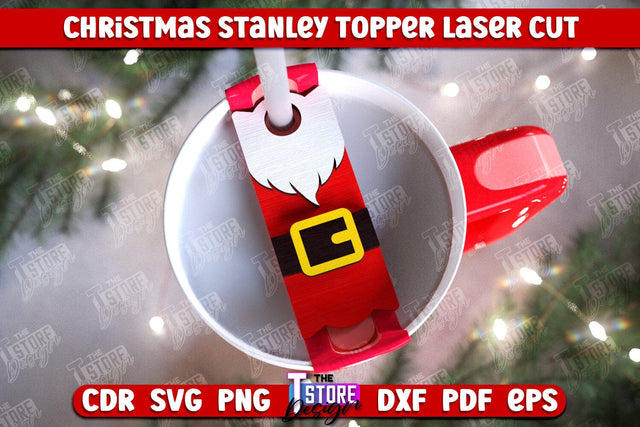 Christmas Stanley Topper | Stanley Cup Gift Tag | Tumbler Tag | Stanley Cup Accessories | CNC File SVG The T Store Design 