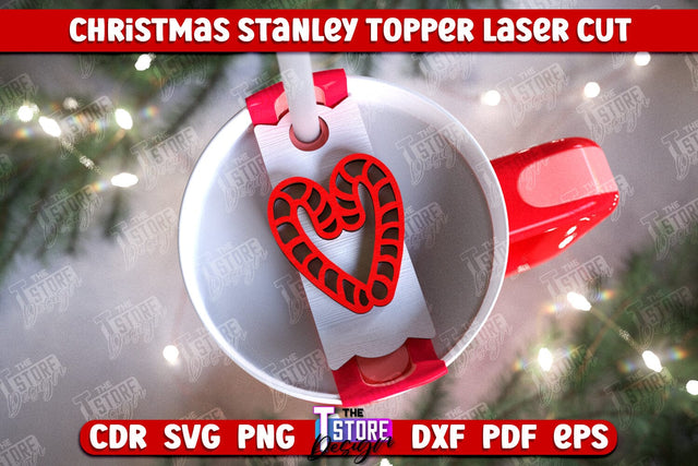 Christmas Stanley Topper | Stanley Cup Gift Tag | Tumbler Tag | Stanley Cup Accessories | CNC File SVG The T Store Design 