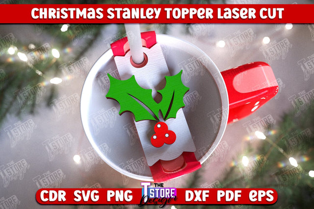 Christmas Stanley Topper | Stanley Cup Gift Tag | Tumbler Tag | Stanley Cup Accessories | CNC File SVG The T Store Design 