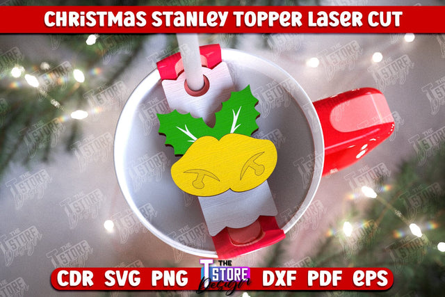 Christmas Stanley Topper | Stanley Cup Gift Tag | Tumbler Tag | Stanley Cup Accessories | CNC File SVG The T Store Design 