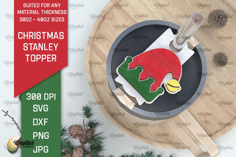 Christmas Stanley Toppers Laser Cut Bundle. Xmas tumbler decor SVG SVG Evgenyia Guschina 