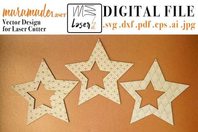 Christmas Star Big Deco Vector File for Laser Cutter. SVG MaramadeLaser 