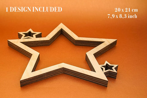 Christmas Star Big Digital Vector File for Laser Cutter. SVG MaramadeLaser 