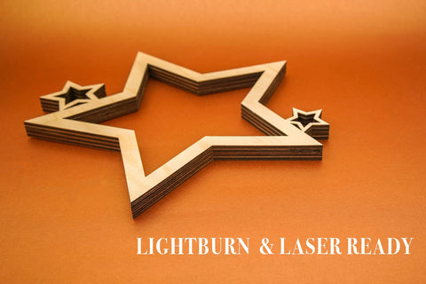 Christmas Star Big Digital Vector File for Laser Cutter. SVG MaramadeLaser 