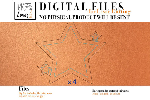 Christmas Star Big Digital Vector File for Laser Cutter. SVG MaramadeLaser 