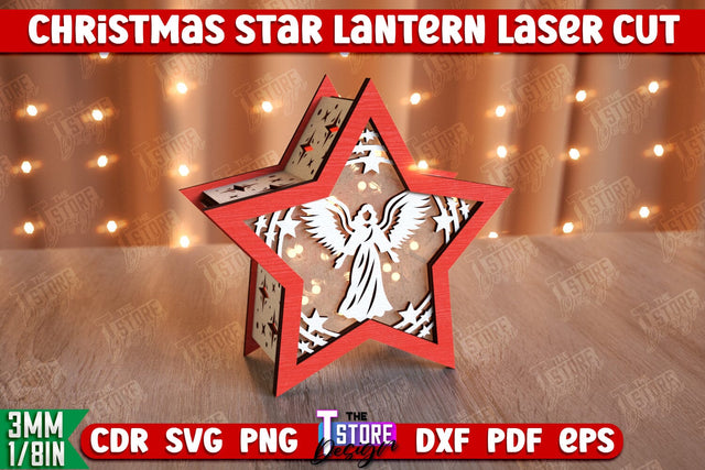 Christmas Star Lantern | 3D Lantern | Night Light | Christmas Décor | CNC File SVG The T Store Design 