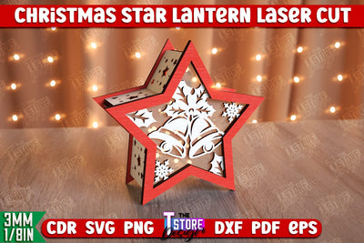 Christmas Star Lantern | 3D Lantern | Night Light | Christmas Décor | CNC File SVG The T Store Design 