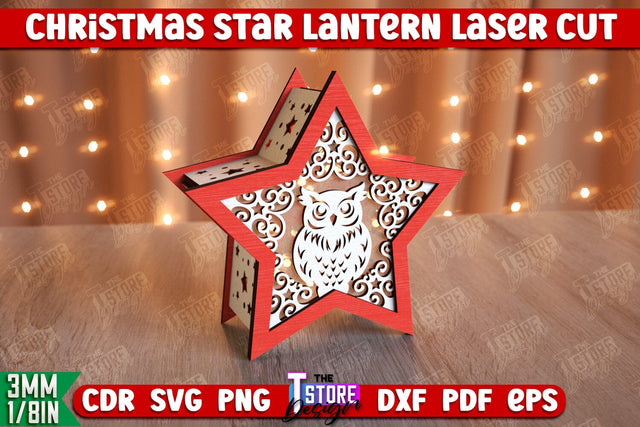 Christmas Star Lantern | 3D Lantern | Night Light | Christmas Décor | CNC File SVG The T Store Design 