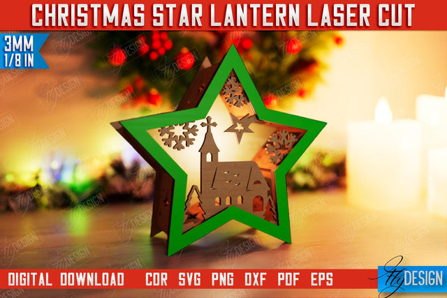 Christmas Star Lantern | 3D Shadow Lantern | Night Light | Christmas Décor | CNC File SVG Fly Design 