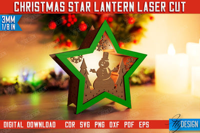 Christmas Star Lantern | 3D Shadow Lantern | Night Light | Christmas Décor | CNC File SVG Fly Design 