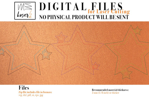 Christmas Star Layered Vector File for Laser Cutter. SVG MaramadeLaser 