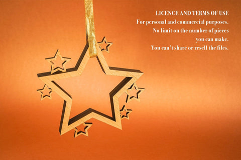 Christmas Star Layered Vector File for Laser Cutter. SVG MaramadeLaser 