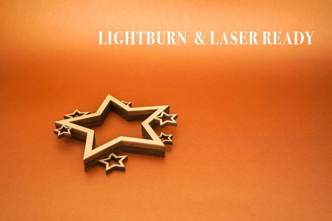 Christmas Star Layered Vector File for Laser Cutter. SVG MaramadeLaser 