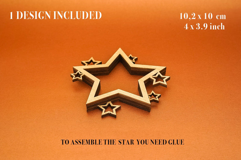 Christmas Star Layered Vector File for Laser Cutter. - So Fontsy