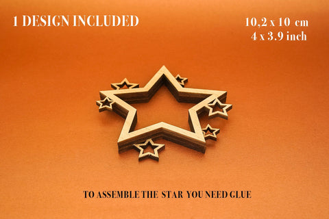 Christmas Star Layered Vector File for Laser Cutter. SVG MaramadeLaser 