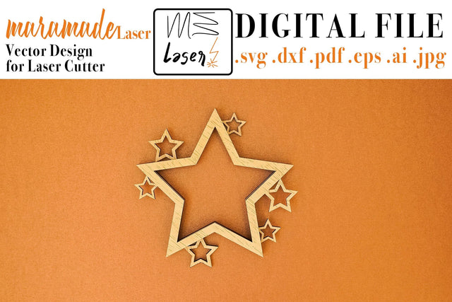 Christmas Star Layered Vector File for Laser Cutter. SVG MaramadeLaser 