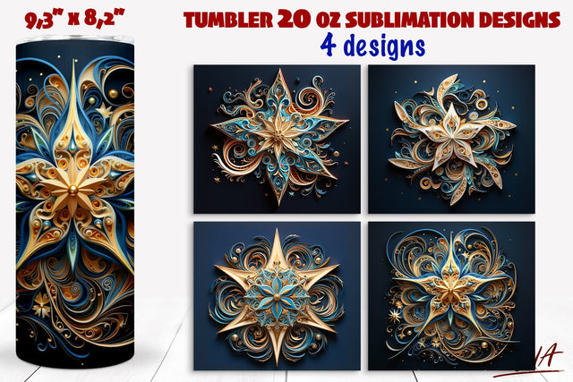 Christmas star tumbler wrap sublimation, star swirl texture Sublimation Angelina Semenova 