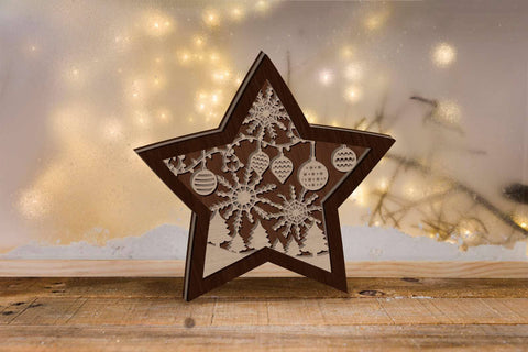 Christmas Stars Ornaments SET, Multilayer Cut Files, Wood Cut and Paper Cut Templates, Laser Cut SVG LaserCutano 