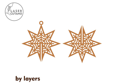 CHRISTMAS STARS Set, 3D Model Home Decor SVG LaserCutano 