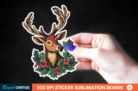 Christmas Sticker Clipart Bundle Sublimation Regulrcrative 