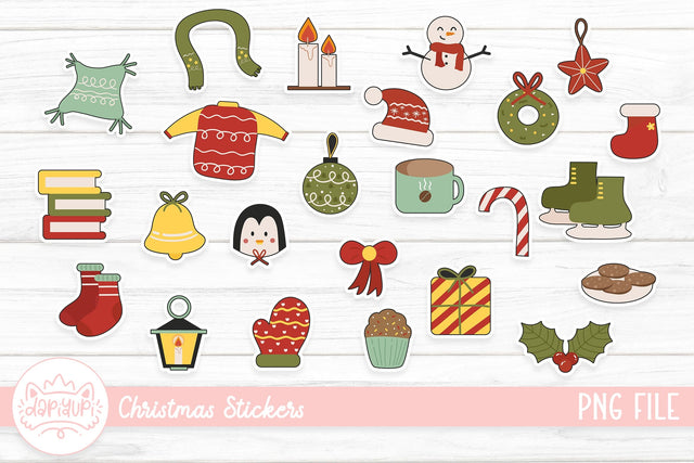 Christmas Sticker Set | Christmas Sticker Bundle SVG dapiyupi store 
