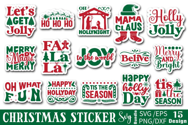 Christmas Sticker Svg Bundle SVG Angelina750 