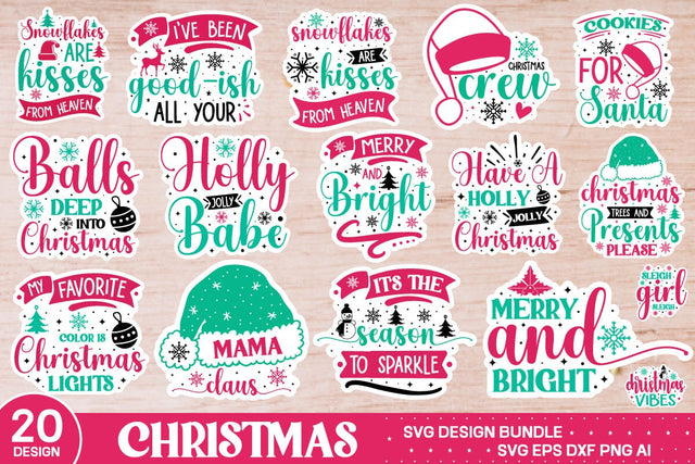 Christmas Sticker Svg Bundle SVG designmaster24 