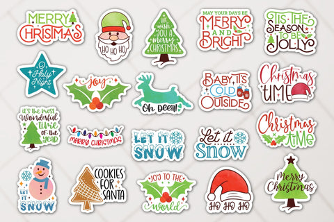 Christmas Stickers Bundle Sublimation CraftLabSVG 