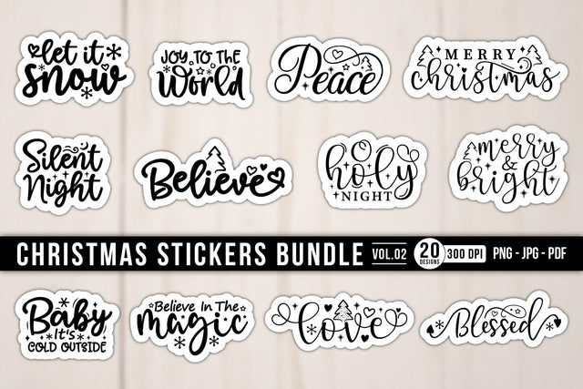 Christmas Stickers Bundle Vol.2 Sublimation CraftLabSVG 