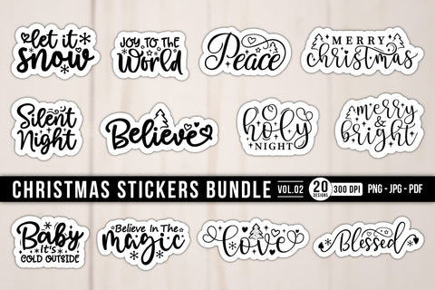 Christmas Stickers Bundle Vol.2 Sublimation CraftLabSVG 