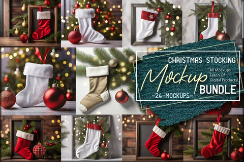 Christmas Stocking Mockup Bundle Mock Up Photo Creativeart88 