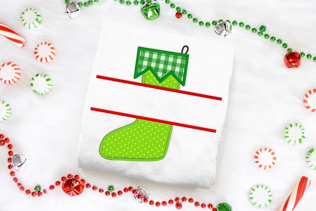 Christmas Stocking Split Applique Embroidery Embroidery/Applique DESIGNS Designed by Geeks 