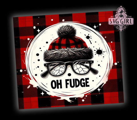 Christmas Story, Oh Fudge Tumbler, 20oz Tumbler Wrap, Sublimation Design, Holiday Drinkware, Funny Christmas Gift, Vintage Christmas Sublimation SvggirlplusArt 