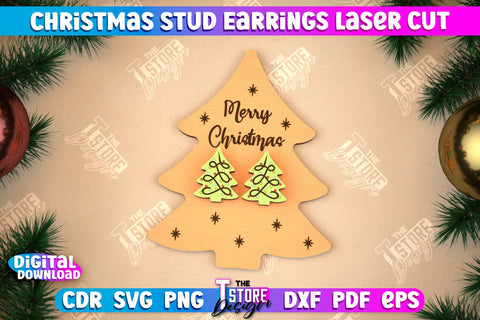 Christmas Stud Earrings Bundle | Jewelry Design | Christmas Gift Idea | CNC Files SVG The T Store Design 