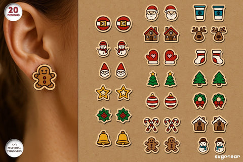 Christmas Stud Earrings Bundle SVG SvgOcean 