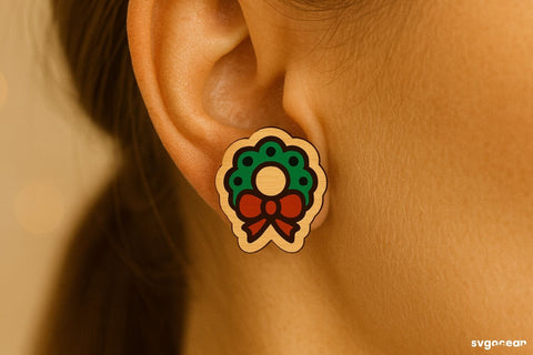 Christmas Stud Earrings Bundle SVG SvgOcean 