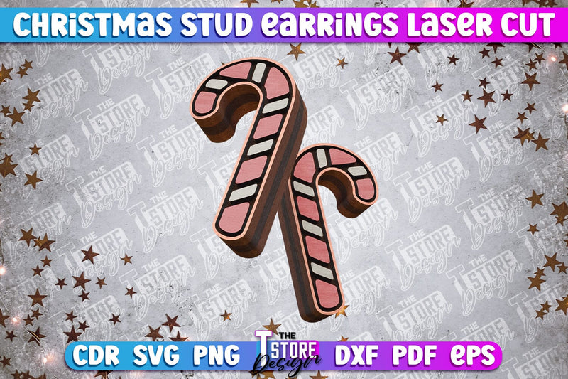 Christmas Stud Earrings | Jewelry Design | Christmas Gift Idea | CNC File SVG The T Store Design 