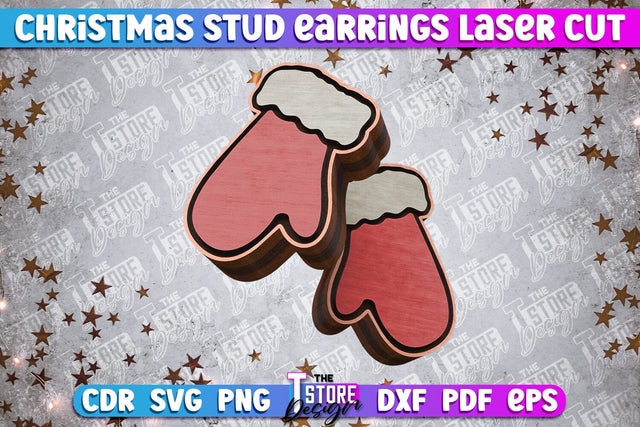 Christmas Stud Earrings | Jewelry Design | Christmas Gift Idea | CNC File SVG The T Store Design 