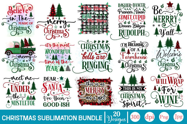Christmas Sublimation Bundle, Christmas PNG Bundle, SVGs,Quotes and Sayings,Food & Drink,On Sale, Print & Cut Sublimation DesignPlante 503 