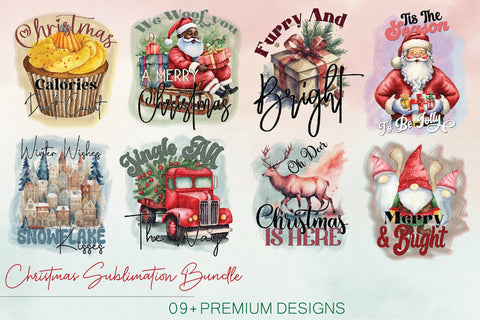 Christmas Sublimation Design Bundle Sublimation Creativeart88 