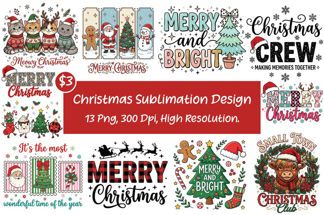 Christmas Sublimation Design Bundle Sublimation designmaster24 