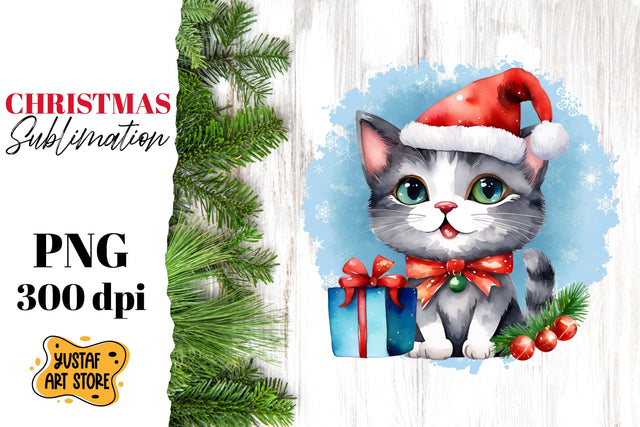 Christmas sublimation design. Christmas Cat sublimation. Sublimation Yustaf Art Store 