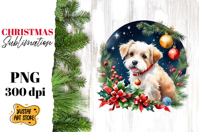 Christmas sublimation design. Christmas dog sublimation. Sublimation Yustaf Art Store 